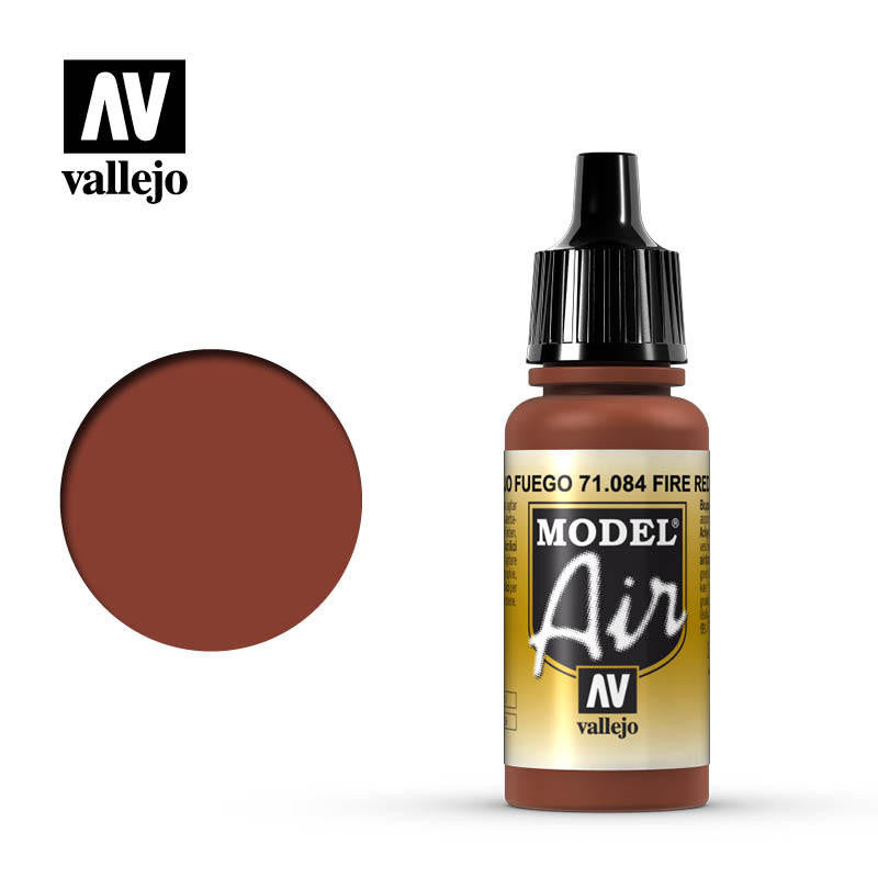 Vallejo 17ml Bottle Fire Red Model Air - 71084