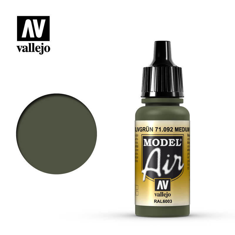 Vallejo 17ml Bottle Medium Olive Model Air - 71092