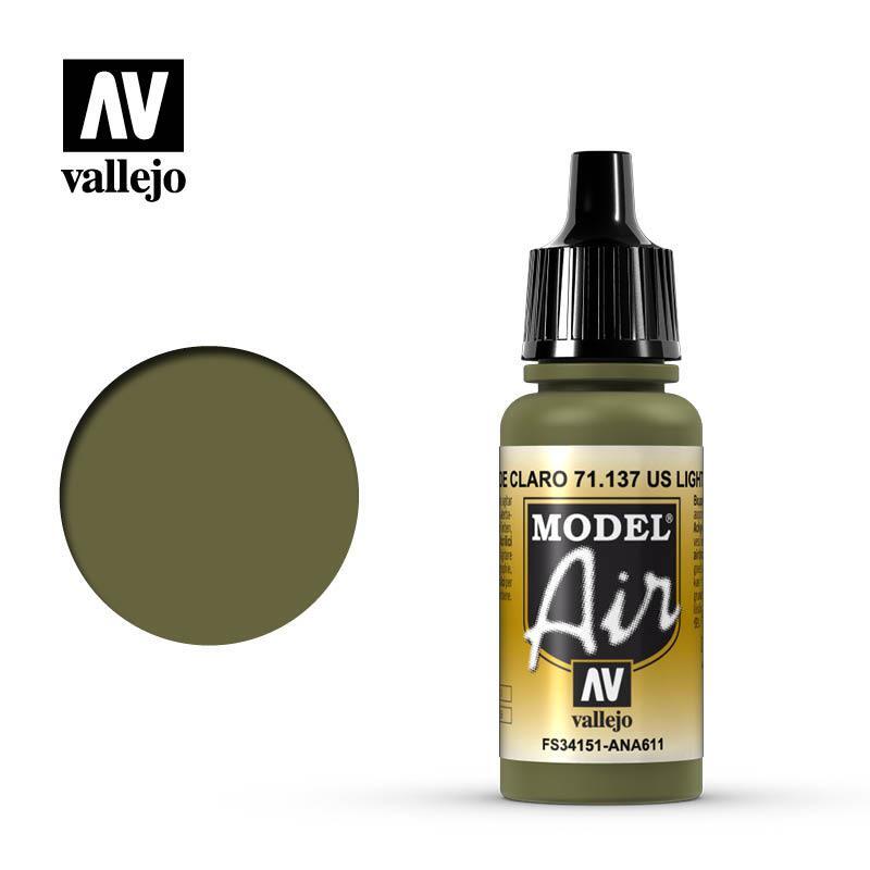 Vallejo 17ml Bottle US Light Green Model Air - 71137