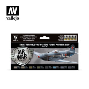 Vallejo 17ml Bottle Soviet Air Force VVS 1943 to 1945 Great Patriotic War Model Air Paint Set (8 Colors) - 71198