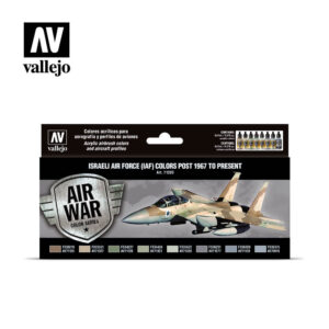Vallejo 17ml Bottle Israeli Air Force Post 1967 to Present Model Air Paint Set (8 Colors) - 71203