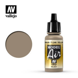 Vallejo 17ml Bottle Yellow Brown Model Air - 71246