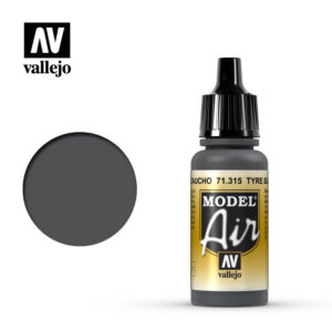 Vallejo 17ml Bottle Tyre Black Model Air - 71315