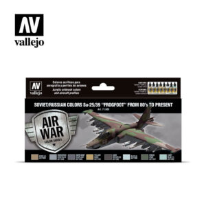 Vallejo 17ml Bottle Soviet/Russian Colors Su25/39 Frogfoot from 80's to Present Model Air Paint Set (8 Colors) - 71603
