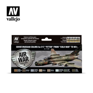 Vallejo 17ml Bottle Soviet/Russian Colors Su7/17 Fitter from Cold War to 90's Model Air Paint Set (8 Colors) - 71604