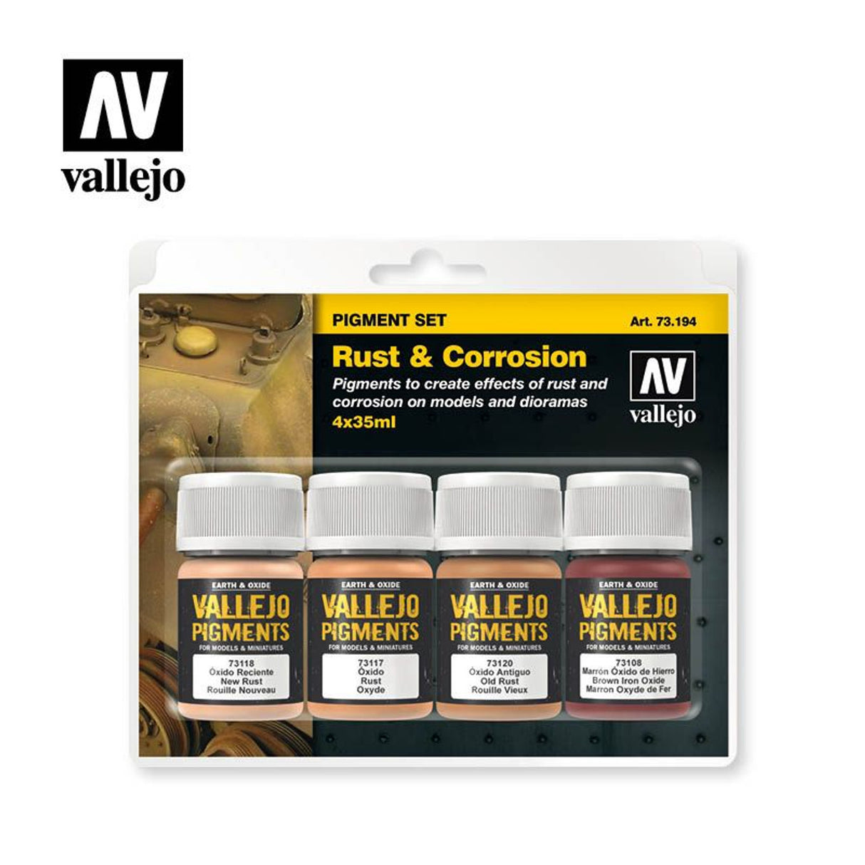 Vallejo 35ml Bottle Rust & Corrosion Pigment Powder Set (4 Colors) - 73194