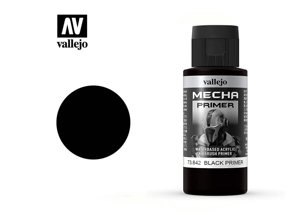 Vallejo 60ml Bottle Black Primer Mecha Color - 73642