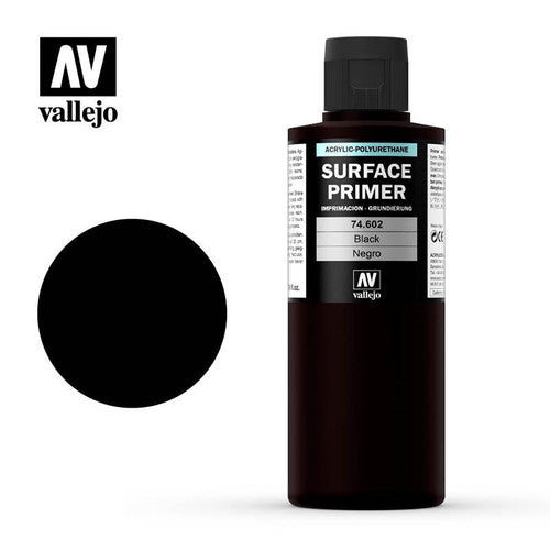 Vallejo 200ml Bottle Black Primer - 74602