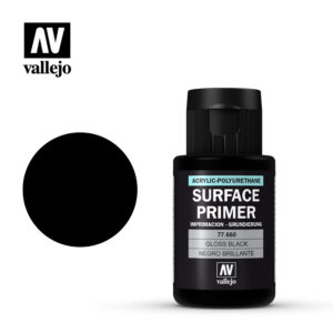 Vallejo 32ml Bottle Gloss Black Primer - 77660