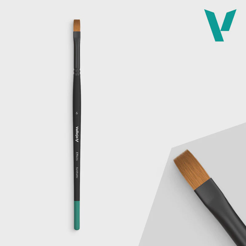 Vallejo B04006 Effects series Flat Synthetic brush #6