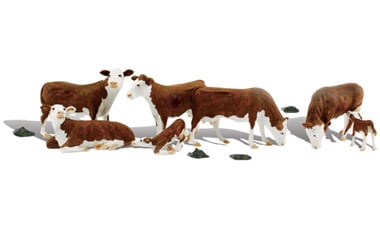 Woodland Scenics Hereford Cows - Scenic Accents(R) -- pkg(7) - WOOA2767
