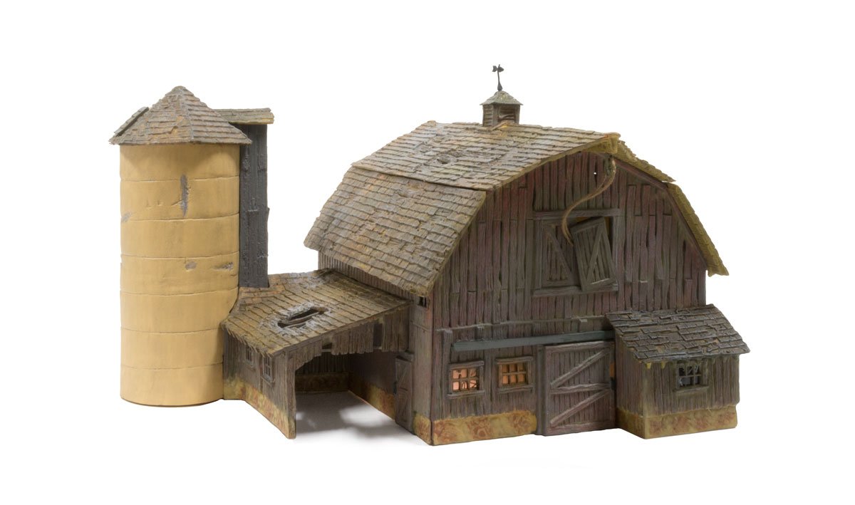 Woodland Scenics N Scale: Old Weathered Barn - Built-&-Ready(R) Landmark Structures(R) -- Assembled - 3-3/16 x 4-1/4 x 2-11/16" 8.09 x 10.7 x 6.8cm - WOOBR4932