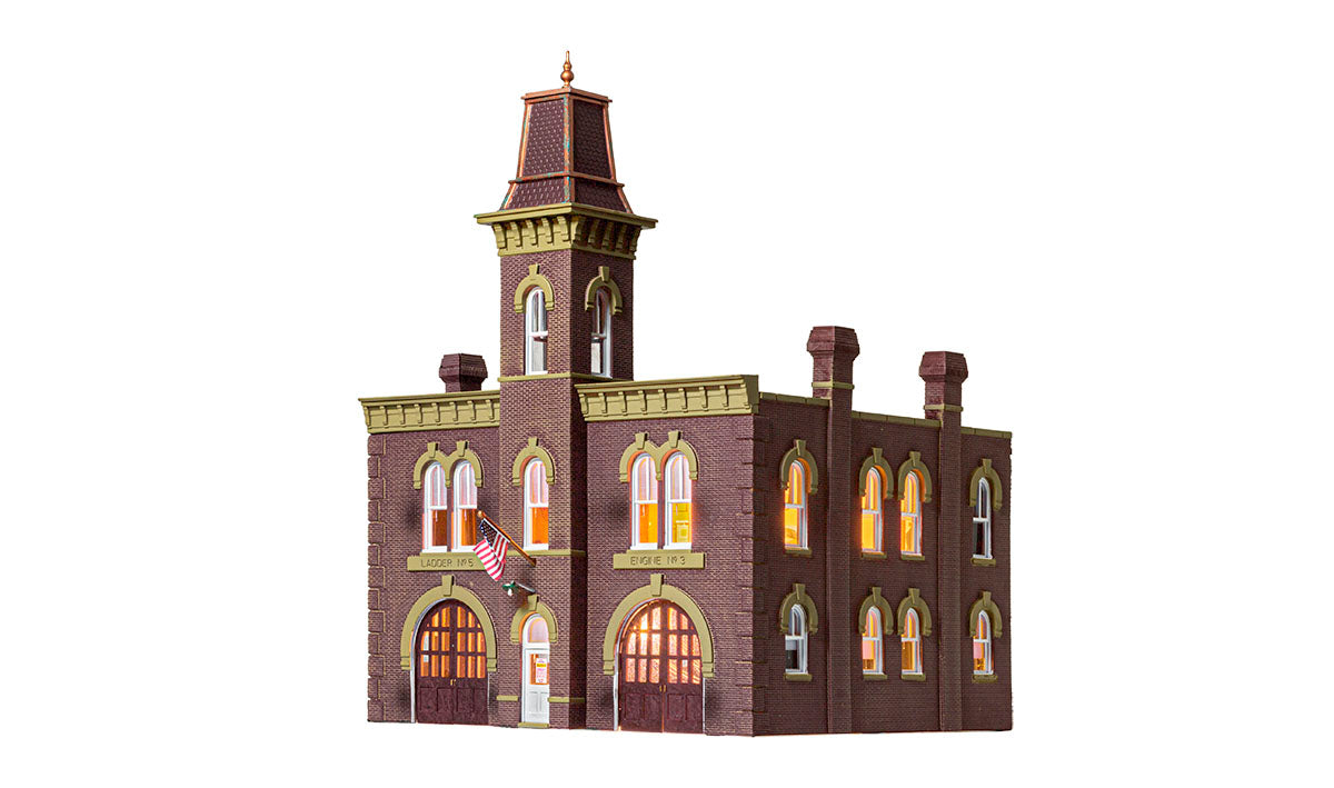Woodland Scenics BR5034 HO Scale Firehouse - Built-&-Ready Landmark Structures(R) -- Assembled