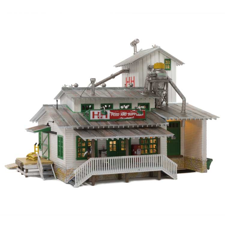 Woodland Scenics HO Built-Up H&H Feed Mill - WOOBR5059