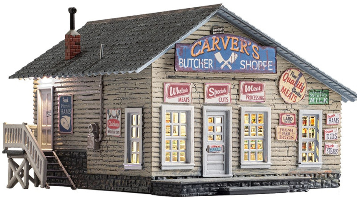 Woodland Scenics HO Built-&-Ready(R) - Assembled -- Carver's Butcher Shoppe - WOOBR5068