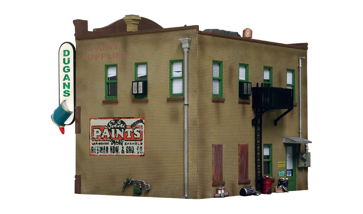 Woodland Scenics O Scale: Dugan's Paint Store - Built & Ready Landmark Structures(R) -- Assembled - WOOBR5853