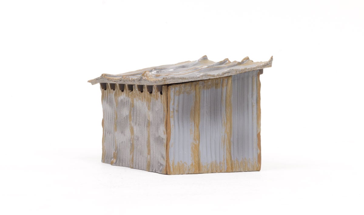 Woodland Scenics O Scale Tin Shack - Built-&-Ready(R) Landmark Structures(R) -- Assembled - 2-5/8 x 2-1/8 x 2-1/8" 6.7 x 5.4 x 5.4cm - WOOBR5856