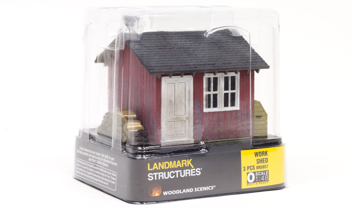 Woodland Scenics O Scale Work Shed - Built-&-Ready(R) Landmark Structures(R) -- Assembled - 3-7/16 x 1-3/4 x 2-1/2" 8.7 x 4.4 x 6.4cm - WOOBR5857