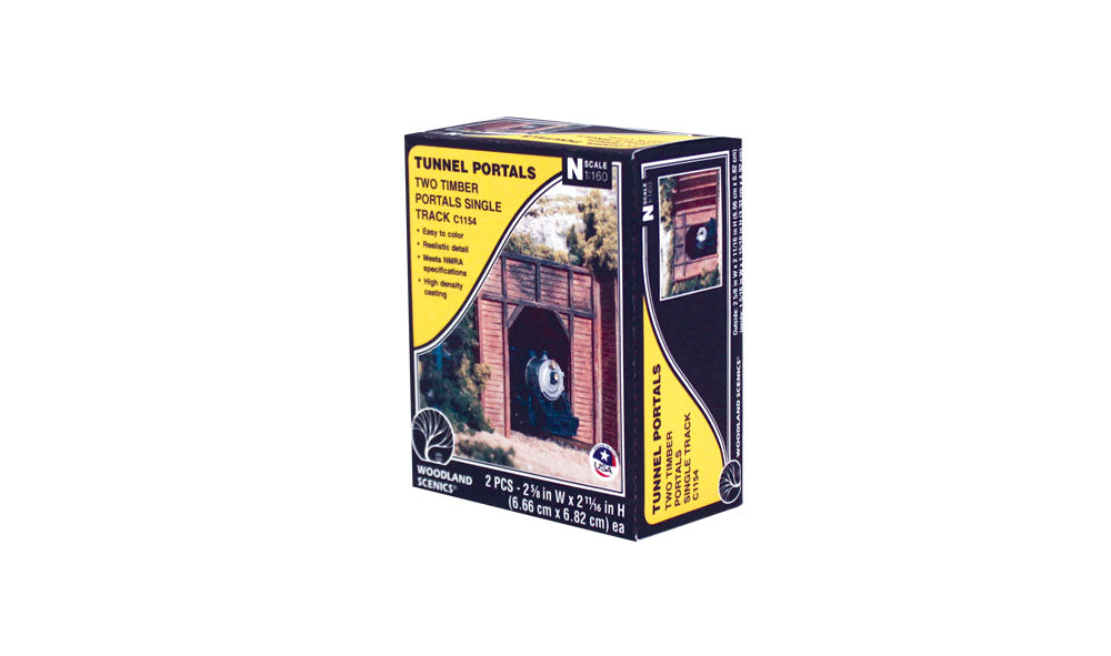 Woodland Scenics N Single Tunnel Portal, Timber (2) - WOOC1154