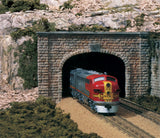 Woodland Scenics Double-Track Tunnel Portals pkg(2) Unpainted Hyrdrocal(R) Castings -- Cut Stone - WOOC1157