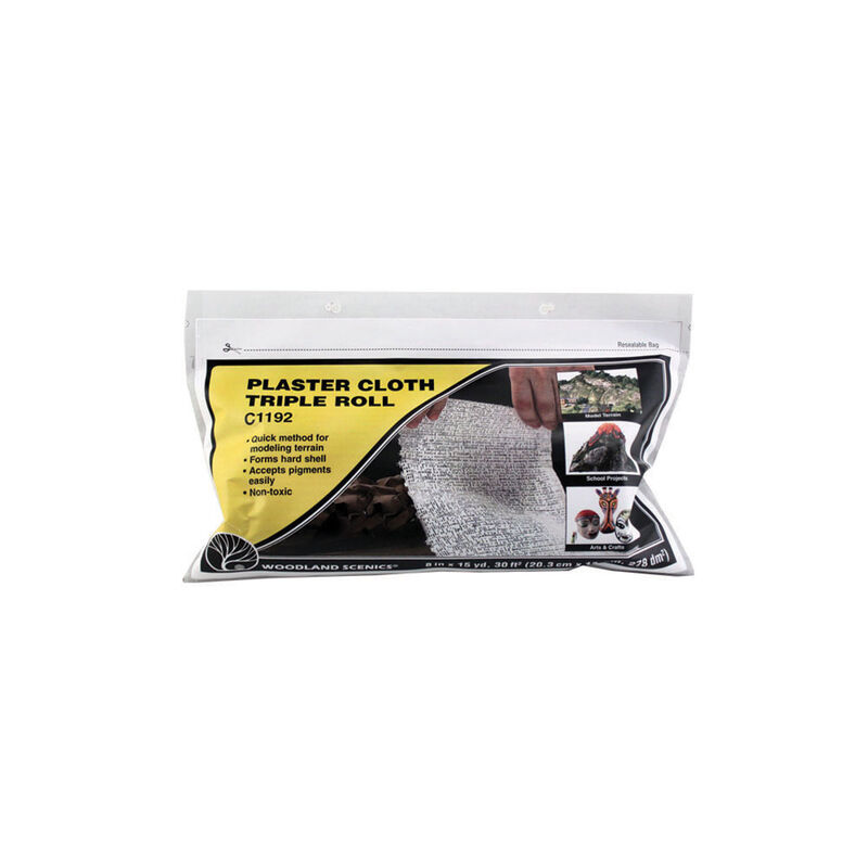 Woodland Scenics Plaster Cloth -- Triple Roll - 8 x 45" 30 sq ft 20.3 x 114cm 278 sq cm pkg(3) - WOOC1192