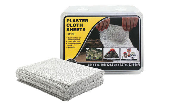 Woodland Scenics Plaster Cloth -- Sheets 8 x 12" 19-13/16 sq.ft. 20.3 x 30.4cm, 183 sq.cm pkg(30) - WOOC1193