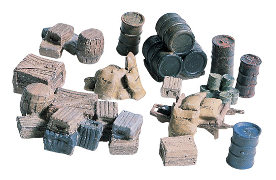 Woodland Scenics HO Crates/Barrels/Sacks - WOOD203