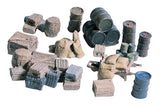 Woodland Scenics HO Crates/Barrels/Sacks - WOOD203