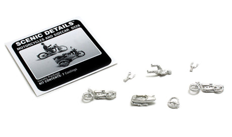 Woodland Scenics HO Motorcycles & Sidecar - WOOD228