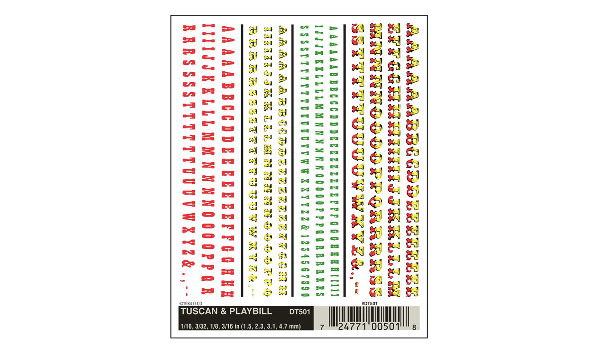 Woodland Scenics Tuscan & Playbill Letters - WOODT501