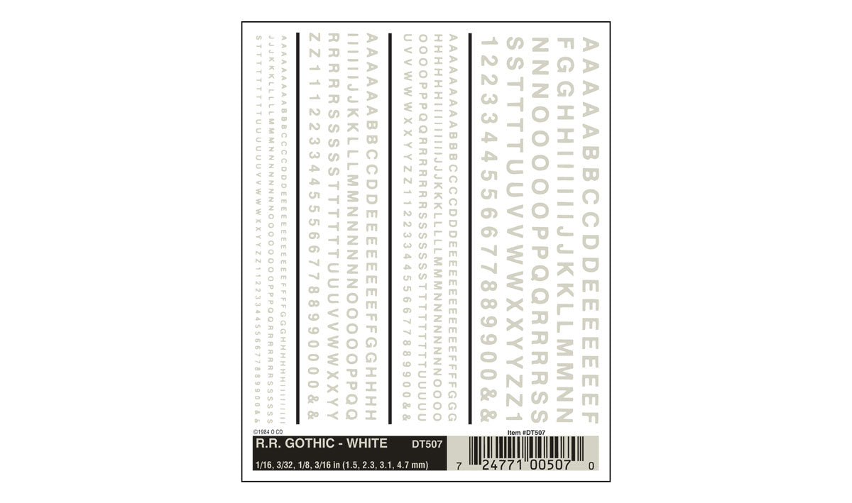 Woodland Scenics Railroad Gothic Letters, White - WOODT507