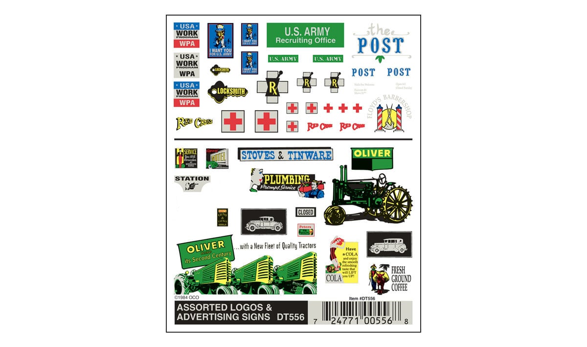 Woodland Scenics Dry Transfer, Assorted Logos/Advertising Signs - WOODT556