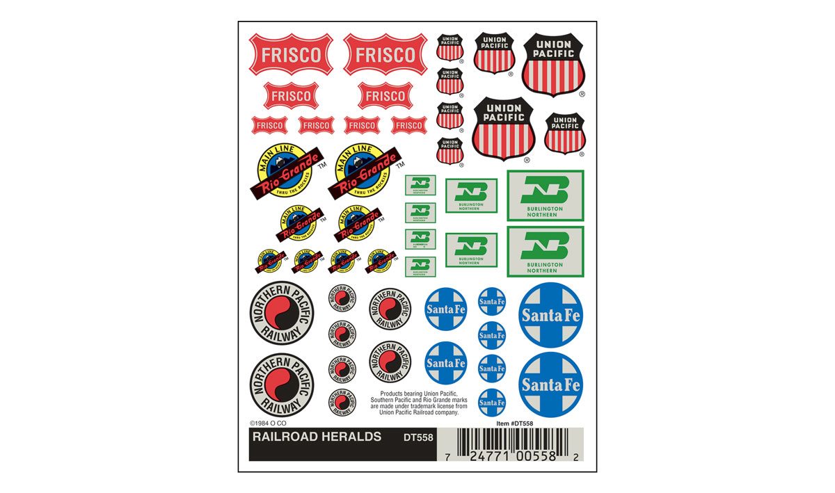 Woodland Scenics Dry Transfer, Railroad Heralds - WOODT558