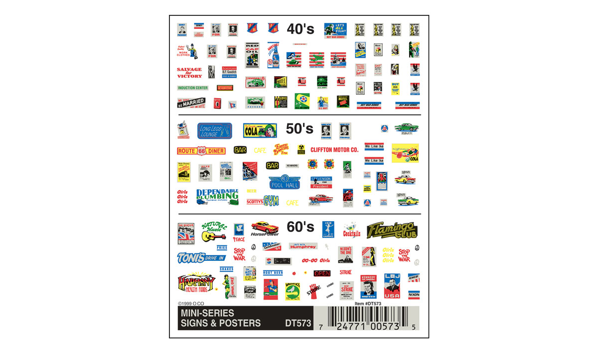 Woodland Scenics Dry Transfer, Mini Signs/Posters - WOODT573