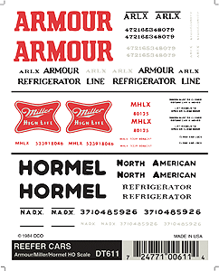 Woodland Scenics HO Reefer, Armour/Miller/Hormel - WOODT611