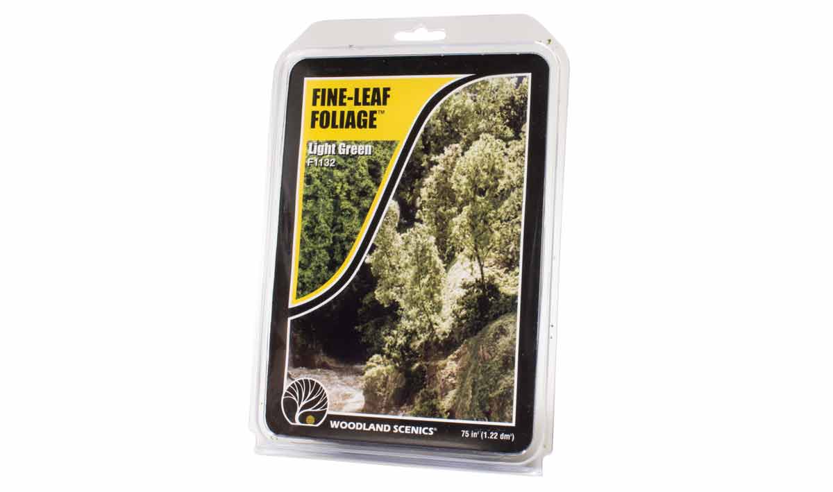 Woodland Scenics Fine Leaf Foliage(TM) - 75 Cu. In. 1.2 Cu. m. -- Light Green - WOOF1132