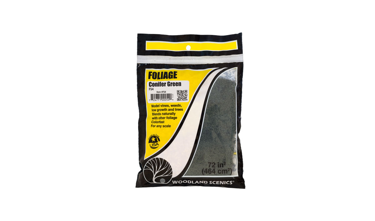 Woodland Scenics Foliage Bag, Conifer Green/90.7 sq. in. - WOOF54