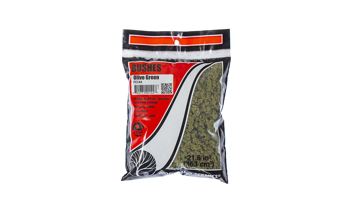 Woodland Scenics Bushes Bag, Olive/18 cu. in. - WOOFC144