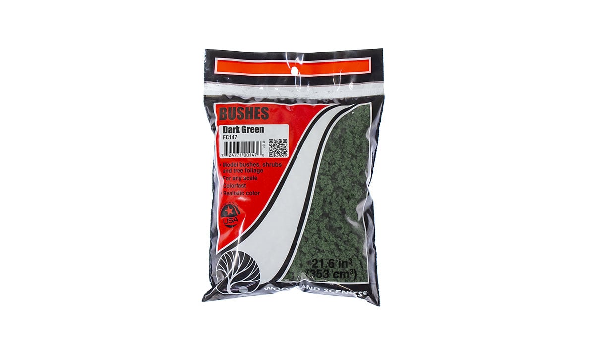 Woodland Scenics Bushes Bag, Dark Green/18 cu. in. - WOOFC147