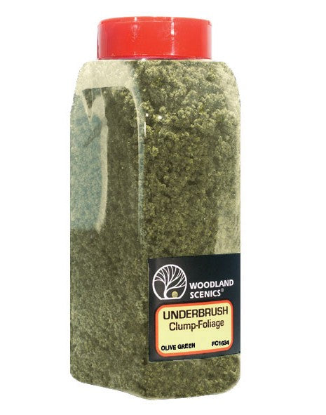 Woodland Scenics Underbrush Shaker, Olive/50 cu. in. - WOOFC1634