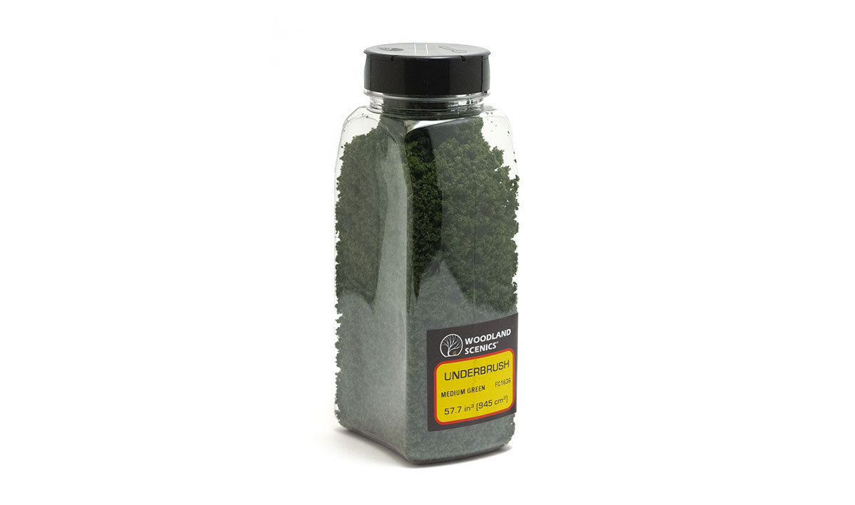 Woodland Scenics Underbrush Shaker, Medium Green/50 cu. in. - WOOFC1636