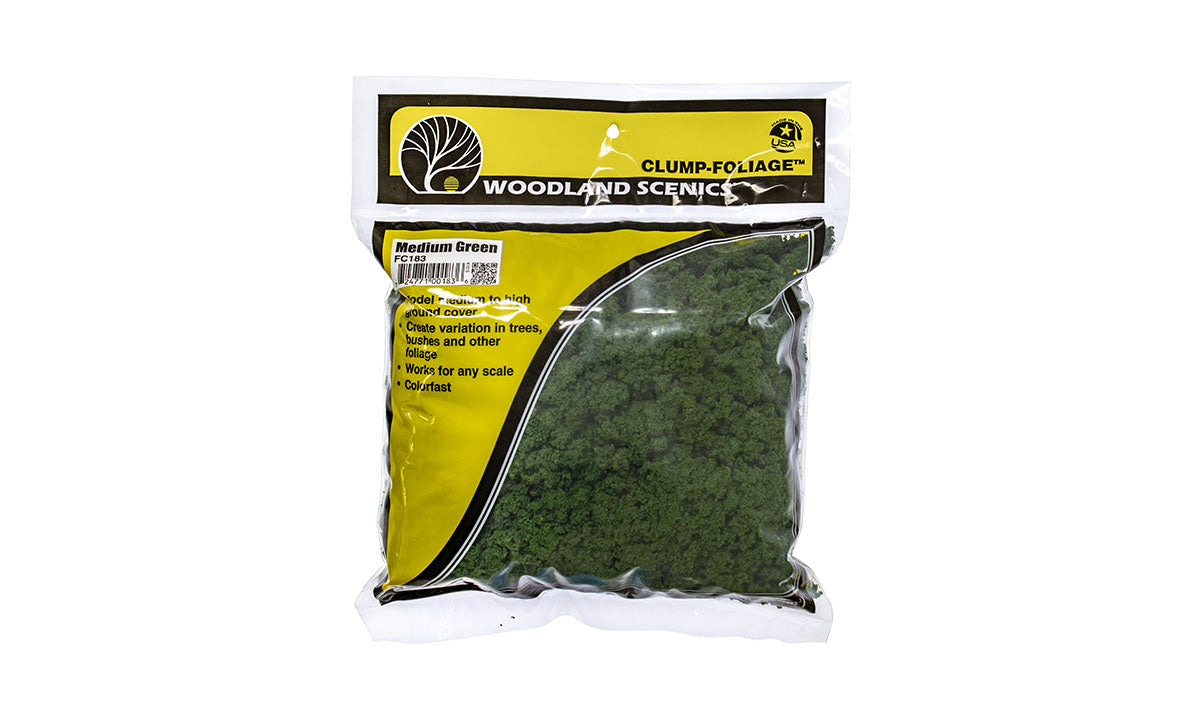 Woodland Scenics Clump-Foliage Bag, Medium Green/165 cu. in. - WOOFC183