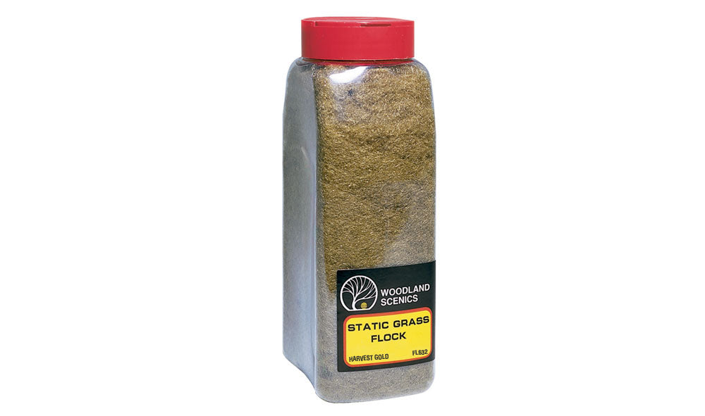 Woodland Scenics Static Grass Flock Shaker, Harvest Gold/50 cu. in. - WOOFL632