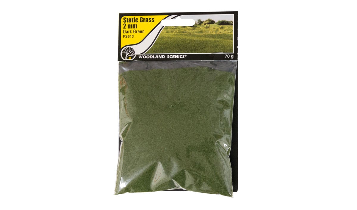 Woodland Scenics Static Grass, Dark Green 2mm - WOOFS613