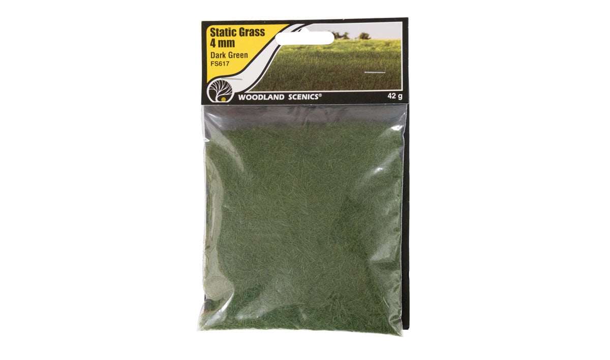 Woodland Scenics Static Grass, Dark Green 4mm - WOOFS617