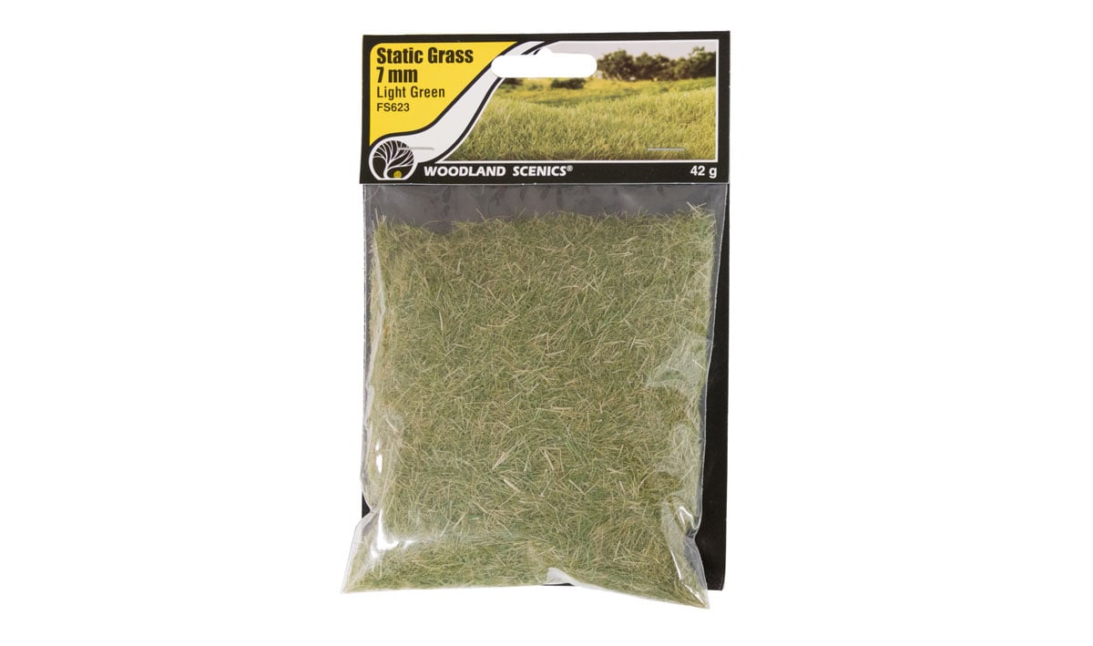 Woodland Scenics Static Grass, Light Green 7mm - WOOFS623