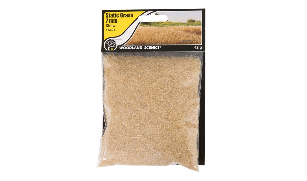 Woodland Scenics Static Grass, Straw Green 7mm - WOOFS624
