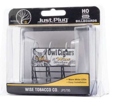 Woodland Scenics JP5795 HO Lighted Billboard - Just Plug(R) -- Wise Tobacco Co.