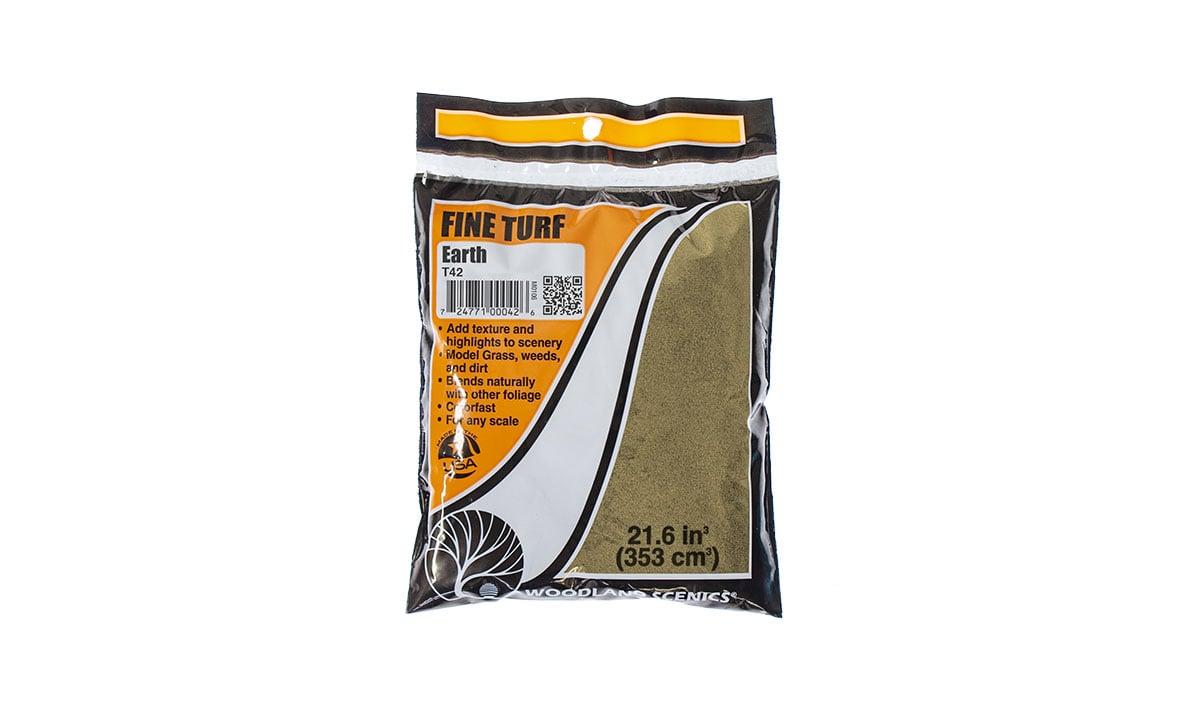 Woodland Scenics Fine Turf Bag, Earth/18 cu. in. - WOOT42