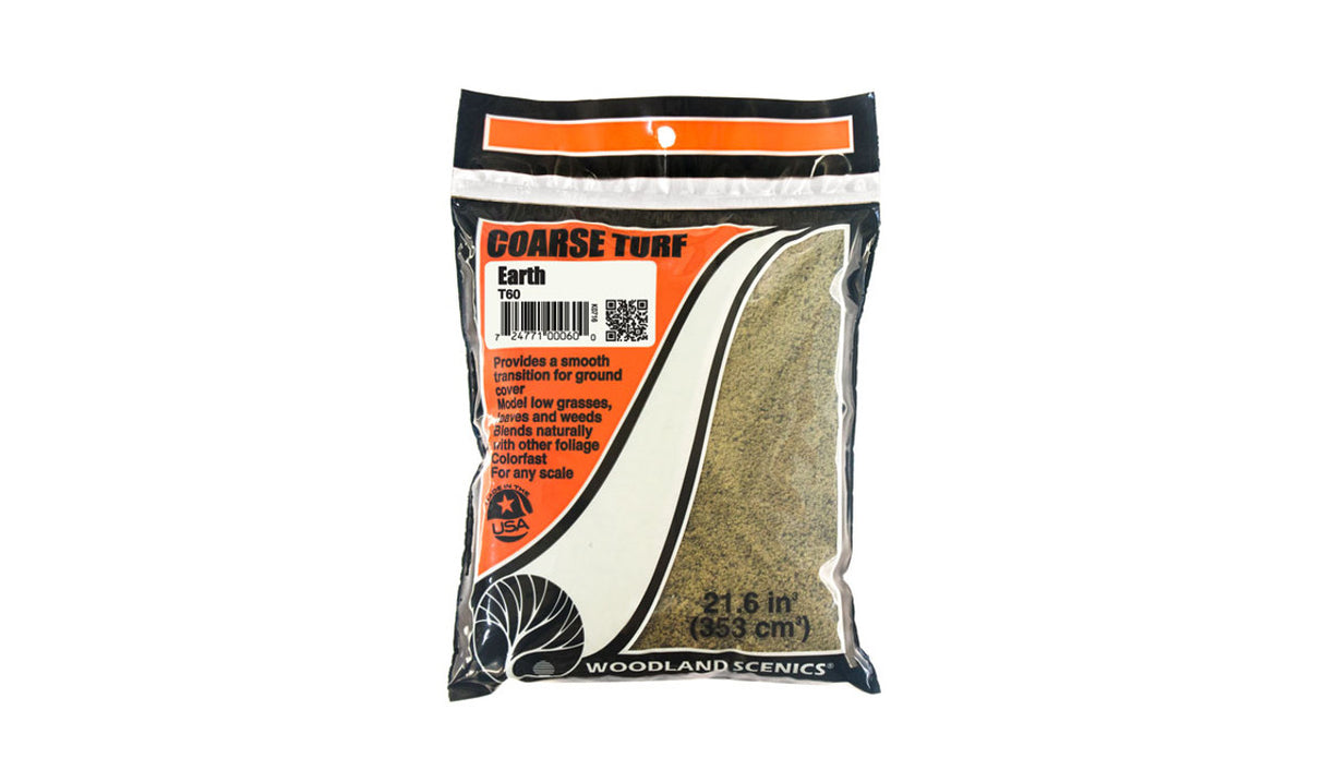 Woodland Scenics Coarse Turf Bag, Earth/18 cu. in. - WOOT60